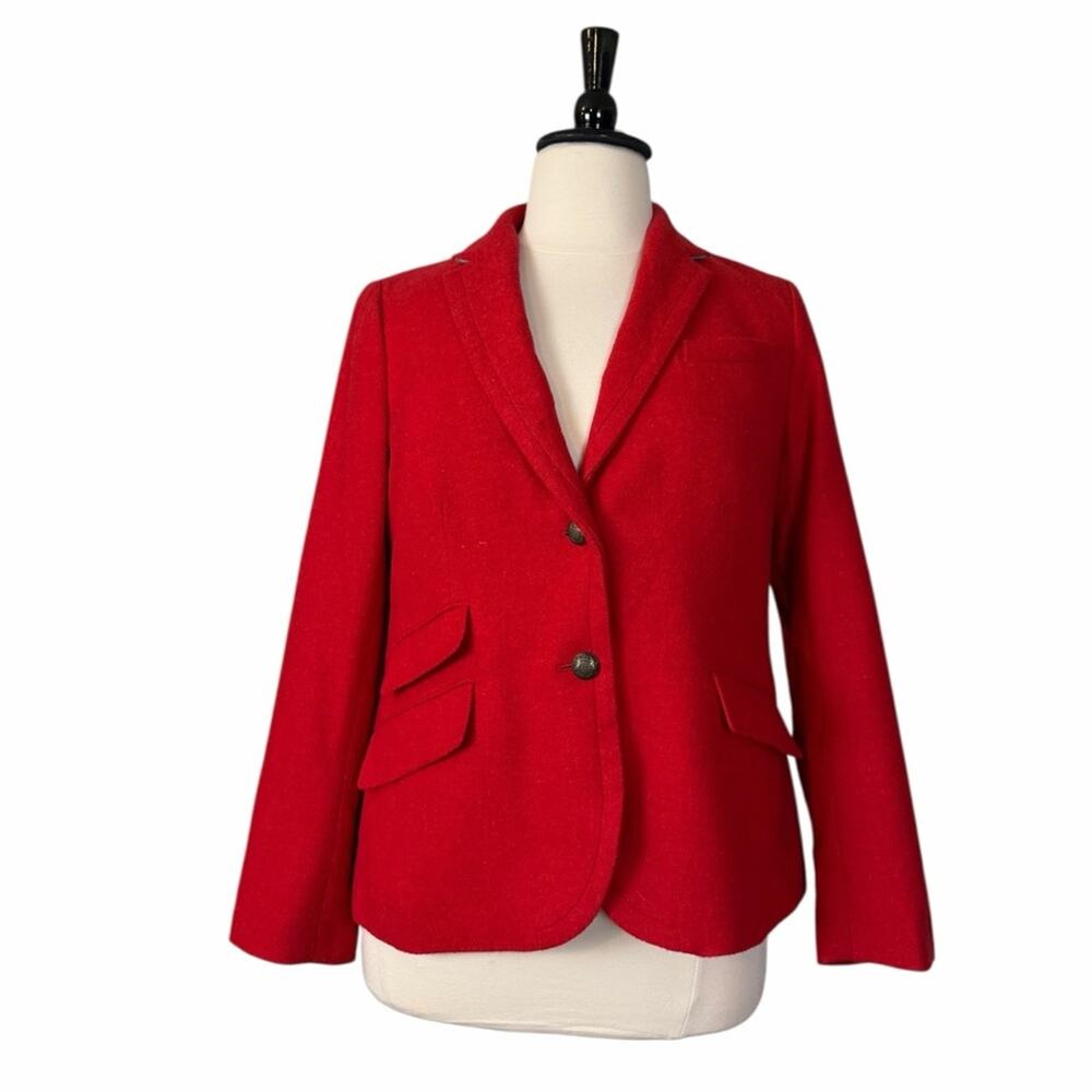 Talbots Red Wool Blend Blazer Women’s Size 16 Tailored Career Office Jacket